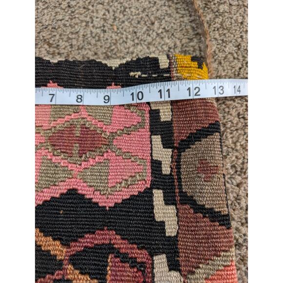 “VNTG, Handmade Kilim Wool Shoulder Bag Tribal Boho Crossbody Purse w/ Tassels - Picture 12 of 16